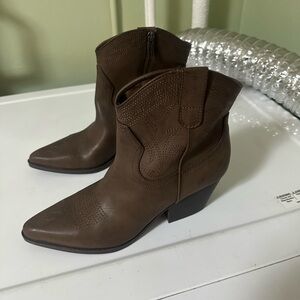 Brown Western Ankle Boots